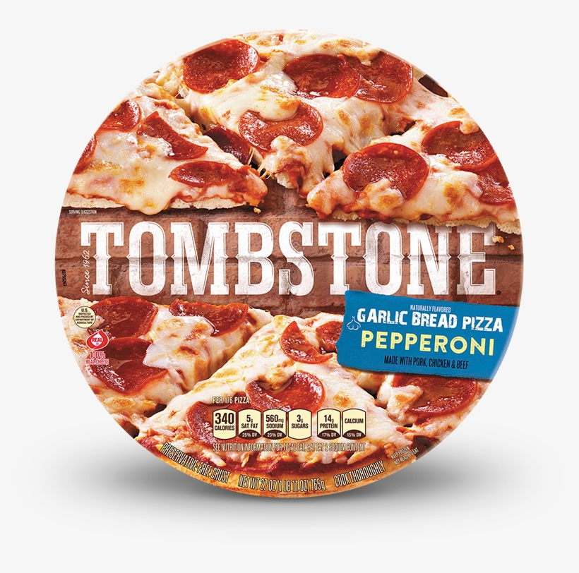 Tombstone Pepperoni Garlic Bread Pizza - Tombstone Garlic Bread Pepperoni Pizza, transparent png