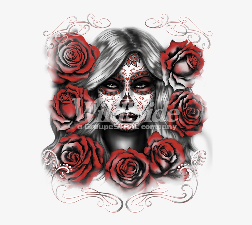 Sugar Girl With Red Roses - Artix Sugar Girl With Red Roses Gift For Skull Costume, transparent png