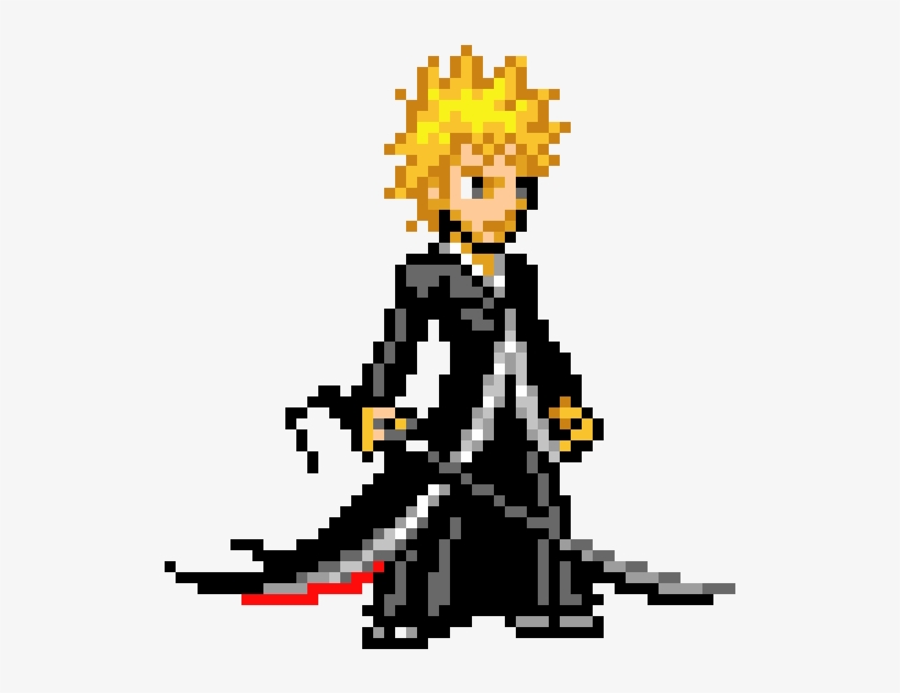 Ichigo Tensa Zangetsu - Bankai Ichigo Pixel Art, transparent png