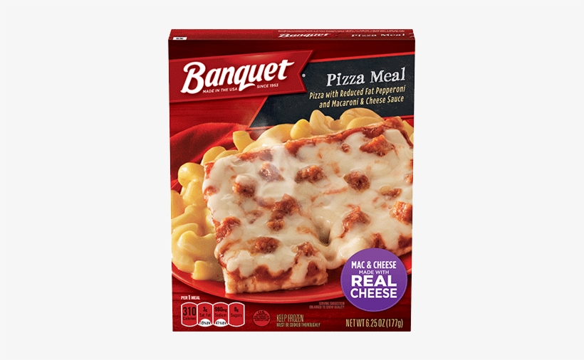 Pizza Meal With Reduced Fat Pepperoni - Banquet Salisbury Steak, Mega Meal - 15.25 Oz, transparent png