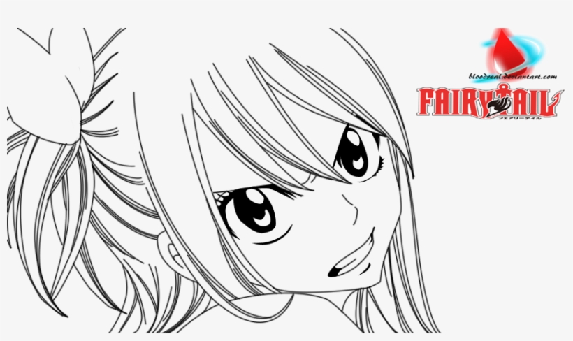 Lucy Heartfilia Lineart By Advance - Lucy Heartfilia Face Drawing, transparent png