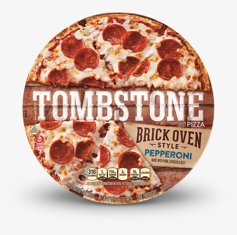 Tombstone Brick Oven Pepperoni Pizza - Tombstone Pizza, Thin Crust, Pepperoni, Brick Oven, transparent png