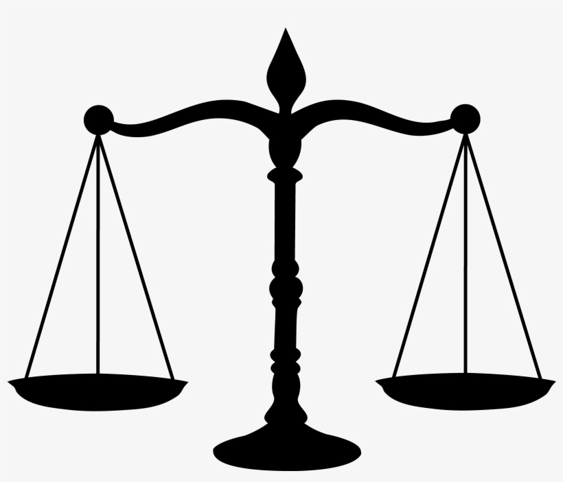 Legal Scales Black Silhouette - Mock Trial, transparent png