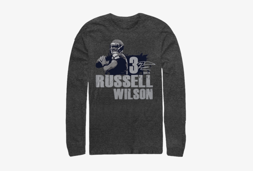 Russell Wilson Fanprint Russell Wilson Png - Long-sleeved T-shirt, transparent png