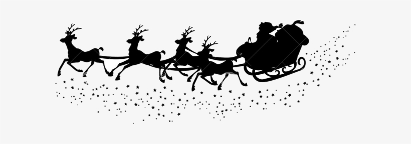 Santa Sleigh Silhouette Png - Christmas Background Pillow Case, transparent png