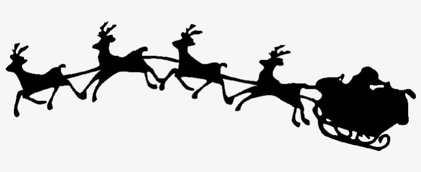 Santa Sleigh Silhouette Png - Santa In Sleigh Silhouette Transparent Png, transparent png