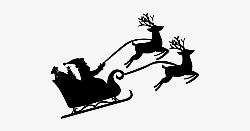 Santa And Sleigh Icon, transparent png