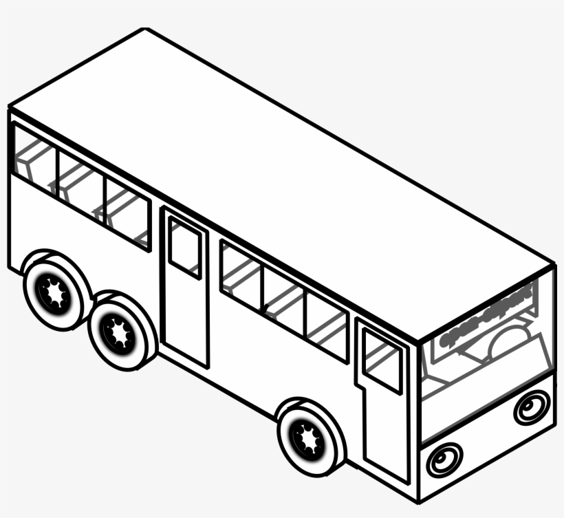 Bus Clipart Black And White - Bus Drawing Black And White, transparent png