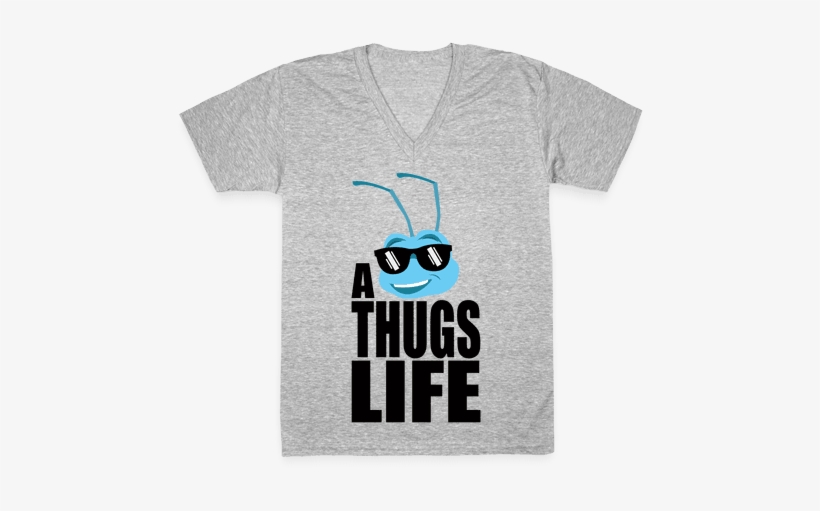 A Thugs Life V-neck Tee Shirt - T-shirt, transparent png