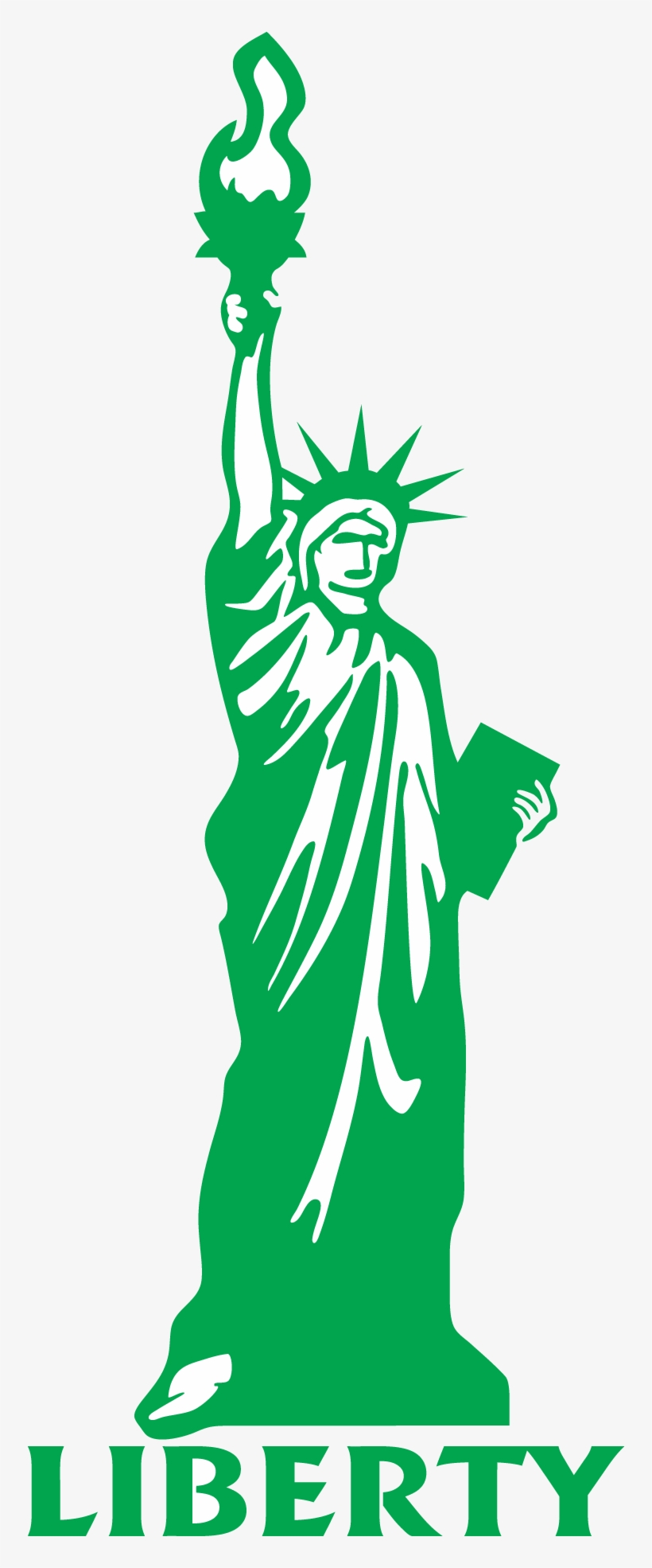 Statue Of Liberty Drawing Outline - Statue Of Liberty Drawing Green, transparent png