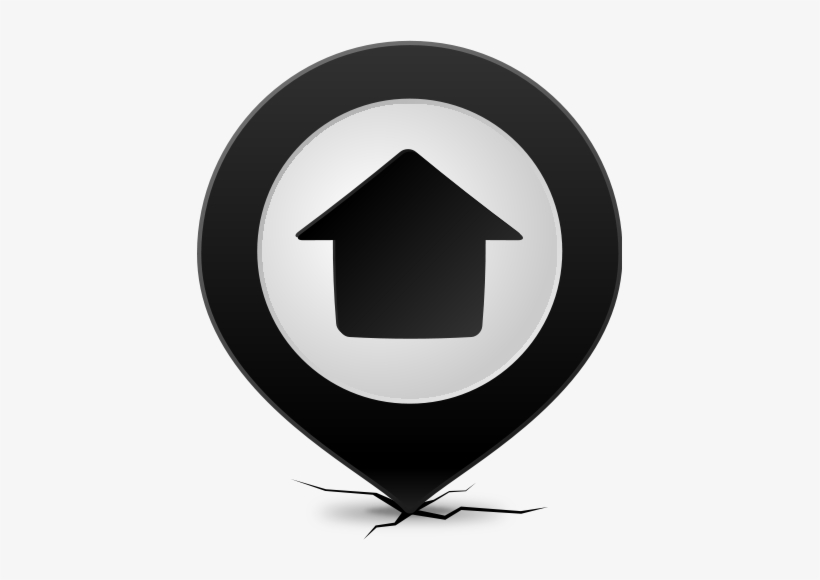Location Map Pin Home Black - Real Estate, transparent png