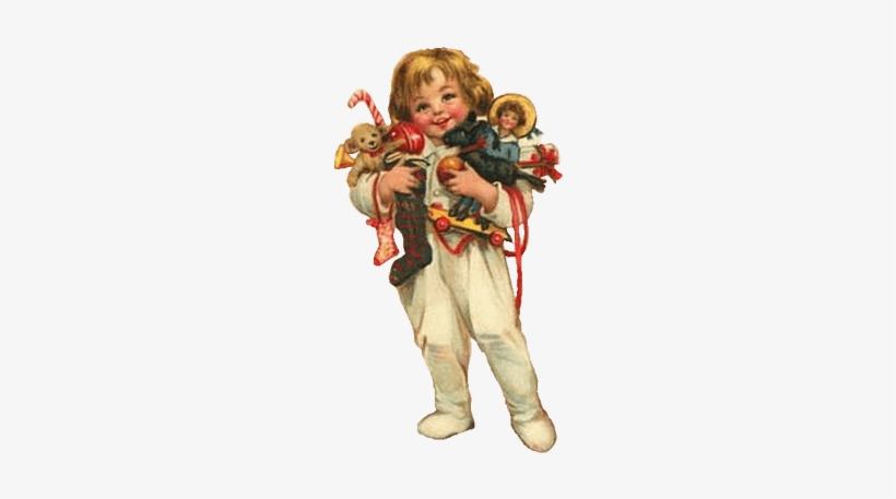 Child With Vintage Toys - Christmas Cards, transparent png