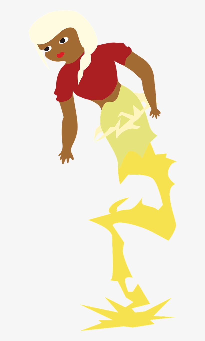 Girl With The Power Of Lightning Lightning Superpower - Skateboarding, transparent png