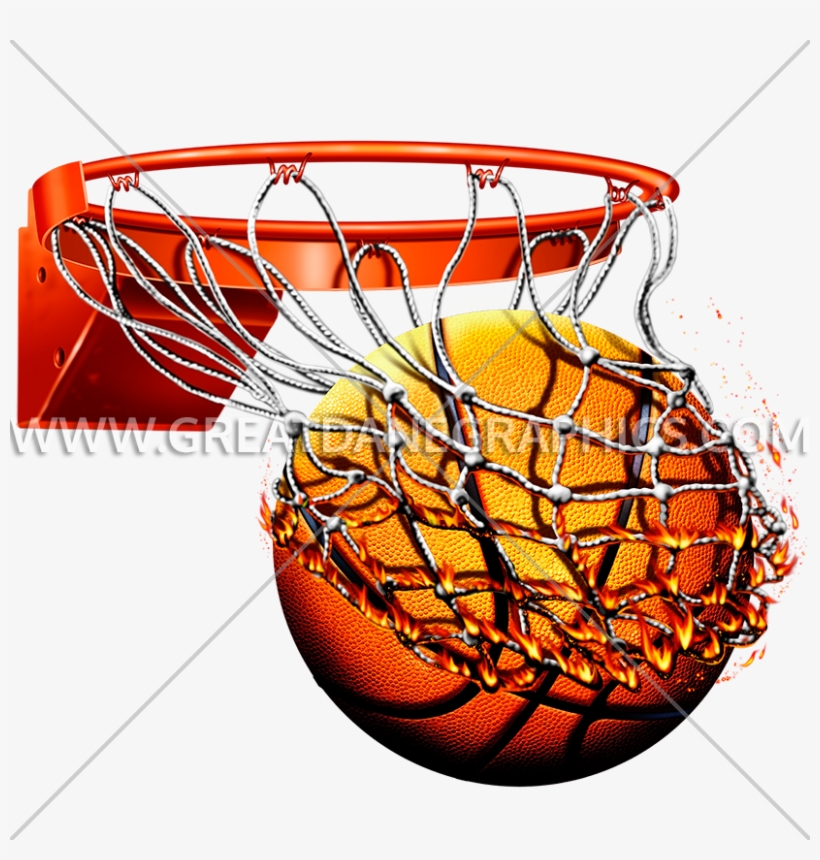 Banner Royalty Free Library Flameing Free Download - Basket Ball With Net Png, transparent png