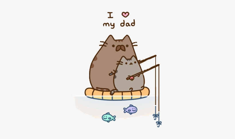 Cat, Dad, And Pusheen Image - Love My Dad Gif, transparent png