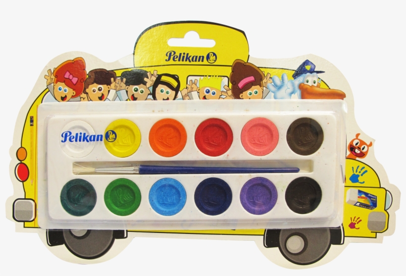 Watercolour School Bus 12 Colours - Watercolor Painting, transparent png