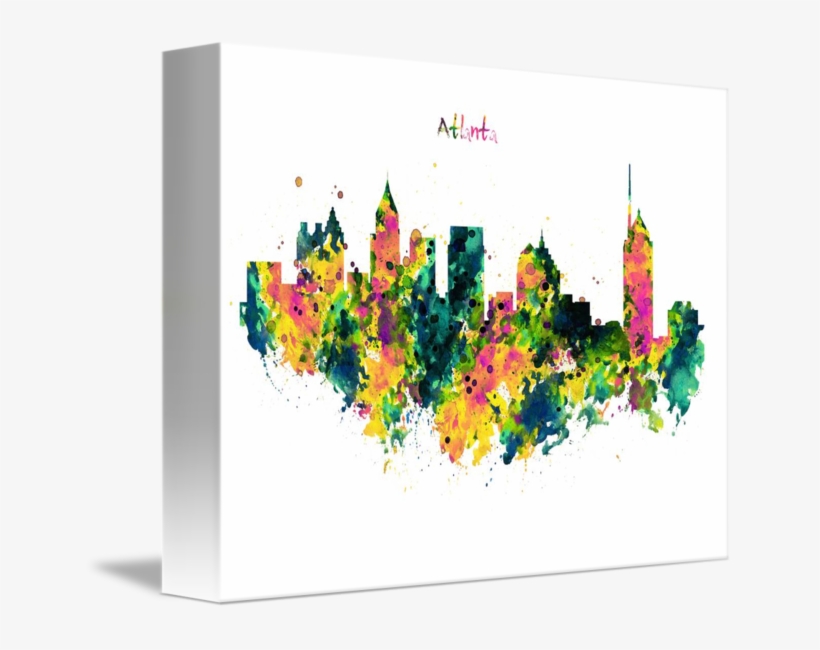 "atlanta Watercolor Skyline" By Marian Voicu, Bucharest - Atlanta, transparent png