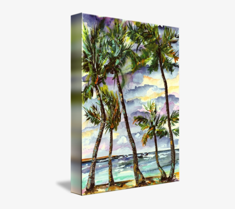"bahamas Beach Palms" By Ginette Callaway - Beach And Palms Tropical Watercolor Painting, transparent png