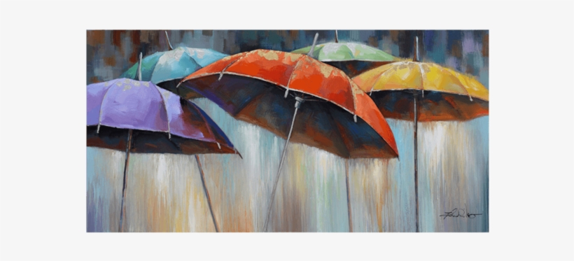 Colourful Rain Umbrella 3d Framed Canvas - Yosemite Home Decor 'umbrellas' Cotton Canvas (oversize,, transparent png