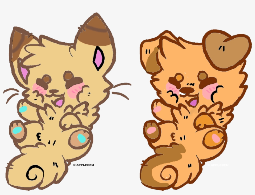 Wolf And Kitten Adoption By Kawaii Art - Kawaii Wolf Transparent, transparent png