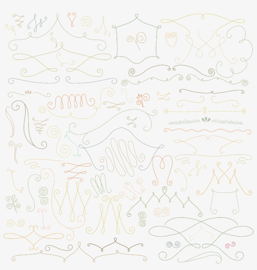 Hand Painted Decorative Line Vector Free Download Eps - Doodle, transparent png