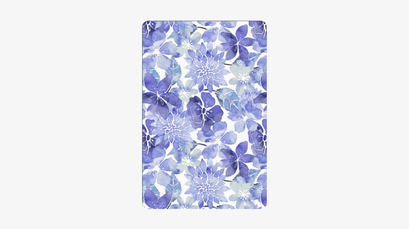 Blue Watercolor Flower Pattern Doormat - Blue Green Watercolor Flower Pattern Wall Tapestry, transparent png