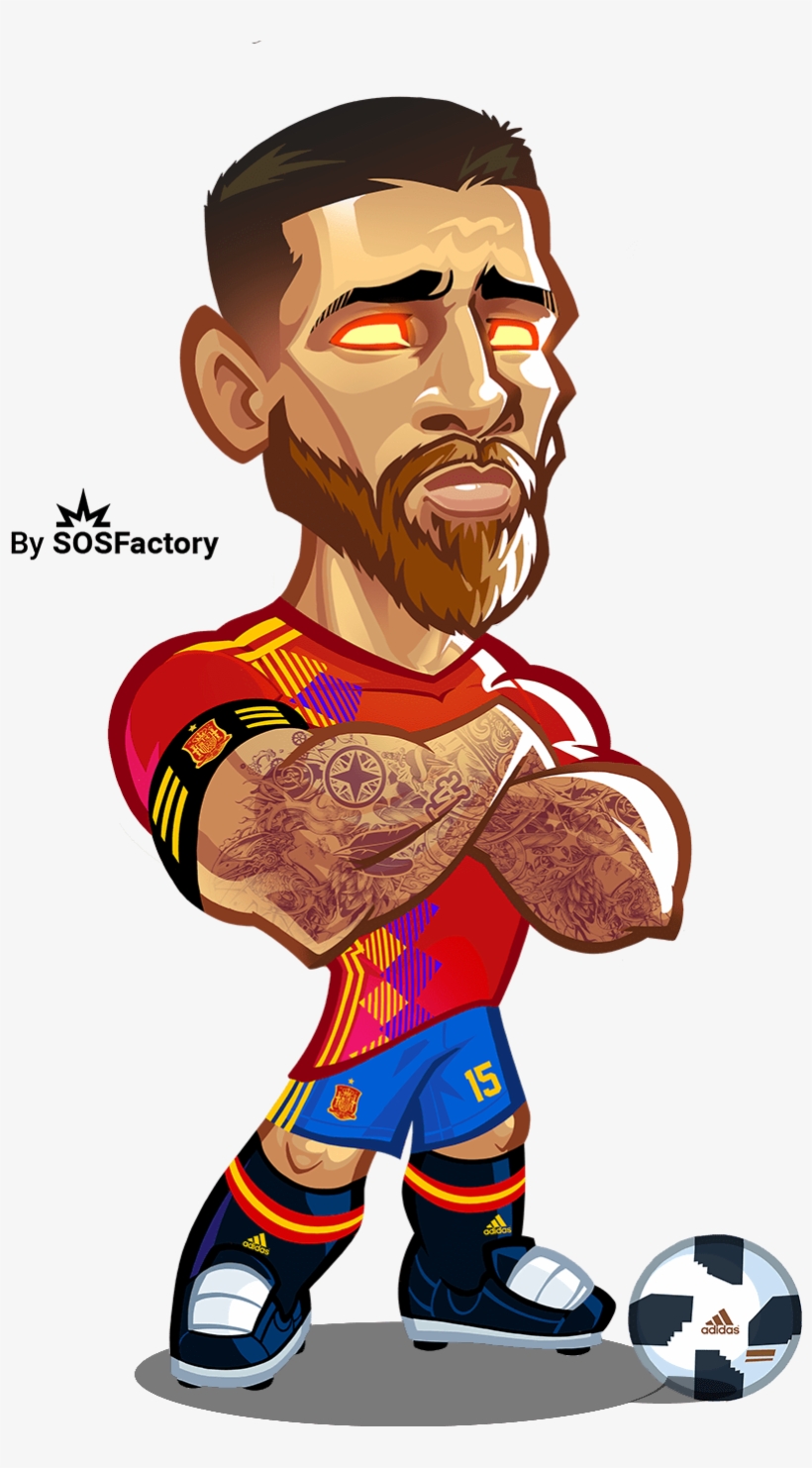 Sergio Ramos Caricature Football Soccer, Football Players, - Caricaturas Sergio Ramos, transparent png