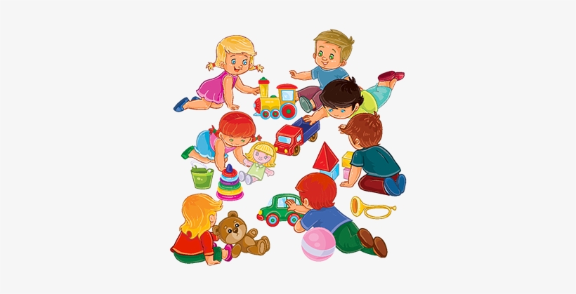 Little Boys And Girls Sitting On The Floor Playing - Imagenes De Niños Jugando Con Juguetes Animados, transparent png