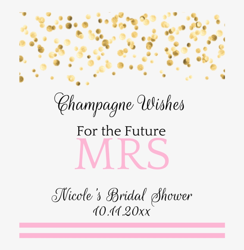 Wedding Champagne Label - Gold Confetti Transparent Background, transparent png