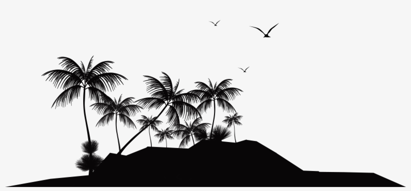 Tropical Island Silhouette Png Clip Art - Island Silhouette Png, transparent png