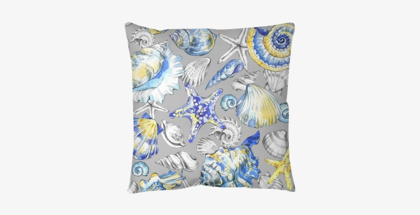 Hand Painted Seashells Pattern - Watercolor Painting, transparent png