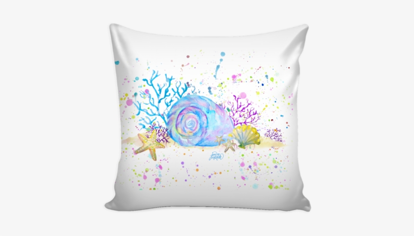 Seashells & Coral Pillow Cover 16" - Sun And Stars Pillow, transparent png