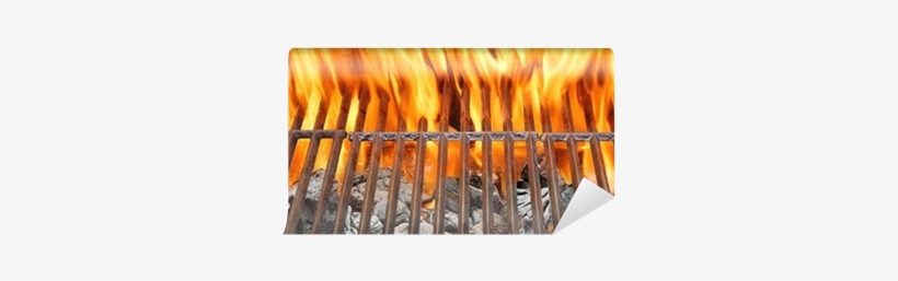 Fire Flames And Hot Empty Bbq Grill Wall Mural - Barbecue, transparent png