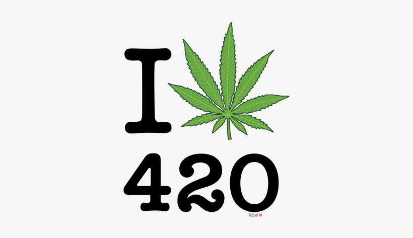 I Love 420 T-shirt Only $12 - Grey Marijuana Leaf, transparent png