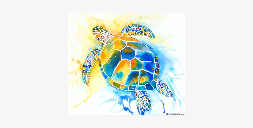 Watercolor Paintingwatercolor Projectssilk Painting - Sea Turtles Silk Painting, transparent png