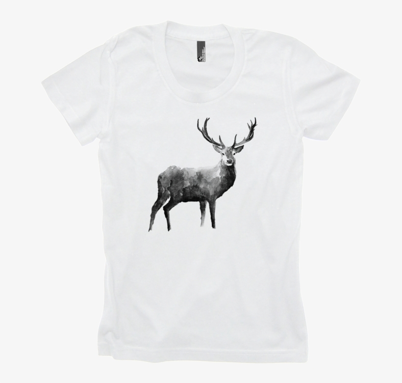 Women's Tribalstrong Watercolor Buck T-shirt - Elk, transparent png