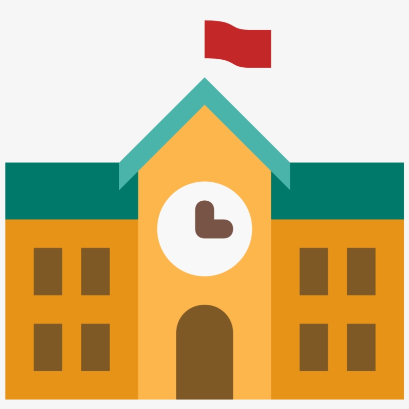 School Building Icon - School Icon Vector Png, transparent png