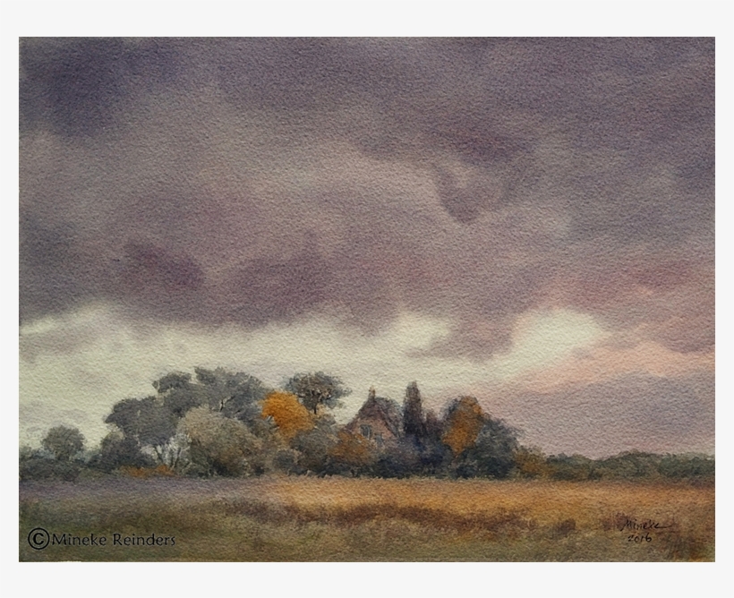 Schemering / Dusk Watercolor, Cm On Arches 140 Lb Rough - Watercolor Painting, transparent png