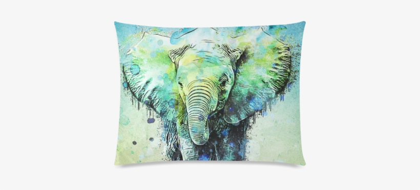 Watercolor Elephant Custom Picture Pillow Cases 20"x26" - Watercolor Elephant, transparent png