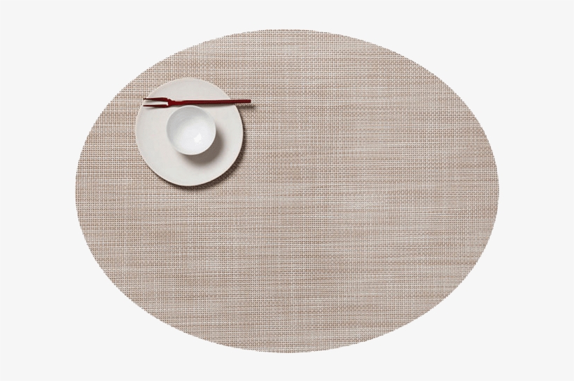Table - Chilewich Mini Basketweave Placemat Oval, transparent png