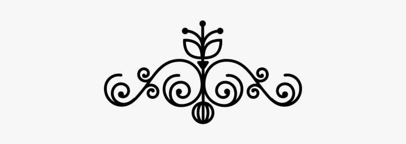 Floral Design With Vines And Swirls Vector - Flower Design Icon Png, transparent png