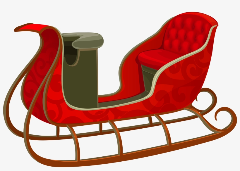 Sleigh Clipart Red Sled - Sled Clipart, transparent png