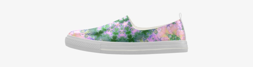 Rose Pink Green Explosion Of Flowers Mandala Apus Slip-on - Slip-on Shoe, transparent png