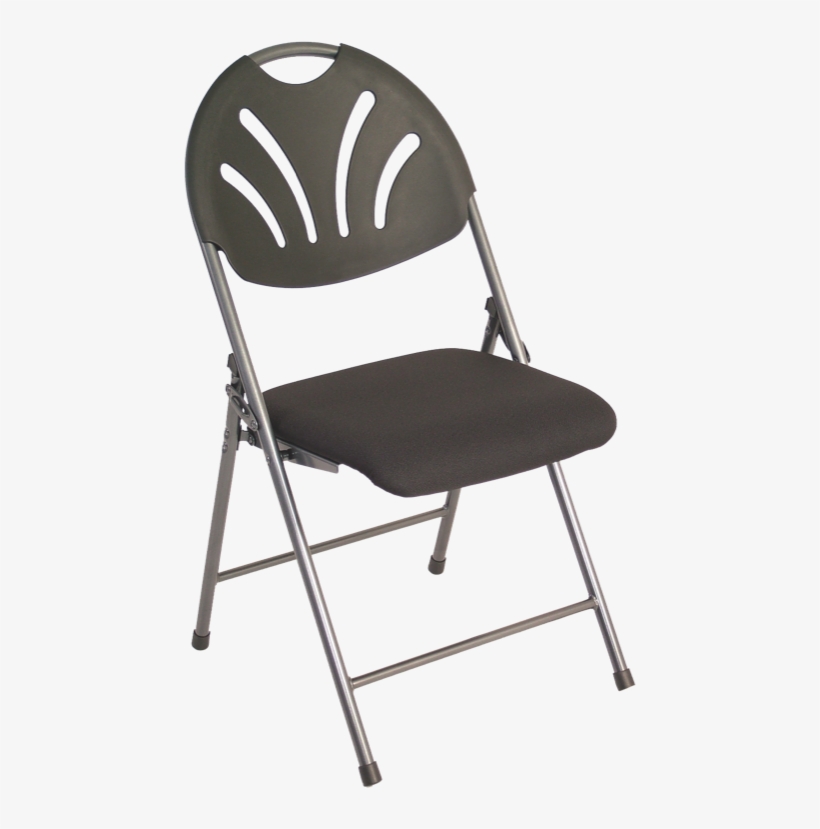 Folding Chair With Plastic Back And Fabric Seat | Black, transparent png