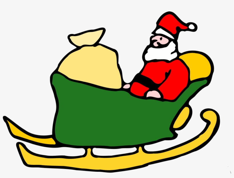 Santa In His Sleigh Clipart Png, transparent png