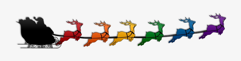 Large Pixel Box Made Of Pixels In The Colors Of The - Santa Sleigh With Bisexual Reindeer Poster Print (landscape), transparent png