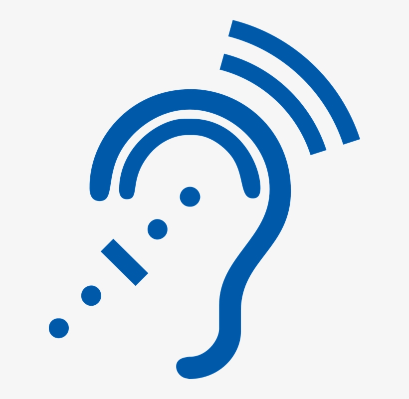Listening Vector Clipart - Ear Clipart Blue, transparent png