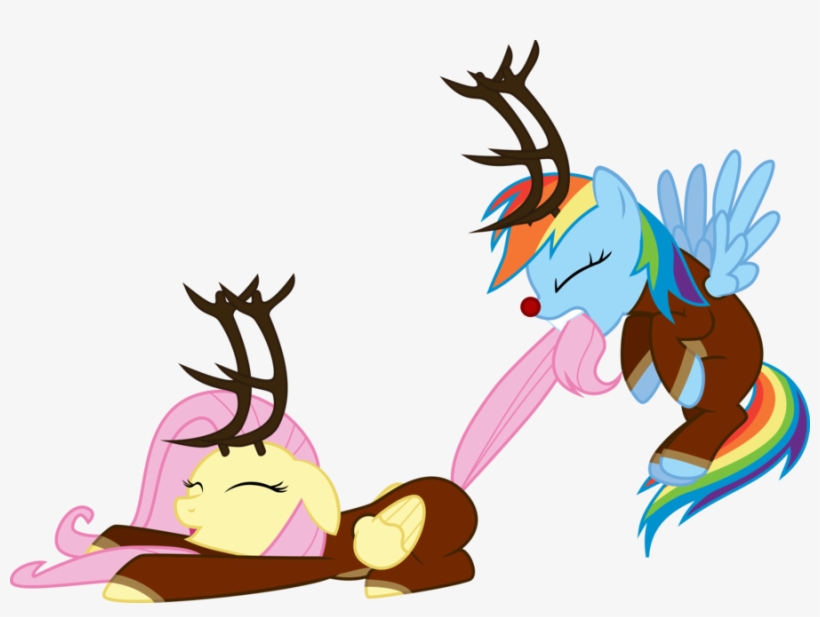 Twas The Night Before Hearths Warming Scene By Sakatagintoki117 - Mlp Fluttershy Rudolph, transparent png
