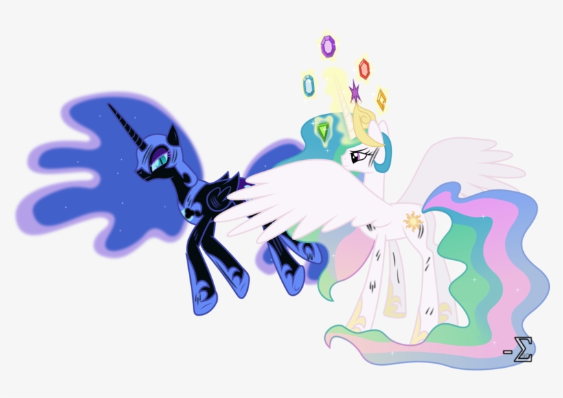 Top Princess Celestia And Nightmare Moon Battle Badly - Mlp Nightmare Moon And Celestia, transparent png