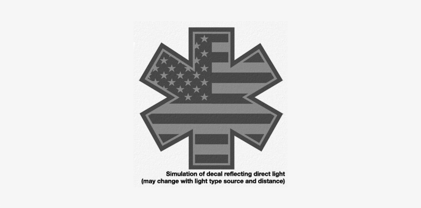 Decal Flag Star Of Life Black Reflective 2" - Lienz Krone, transparent png